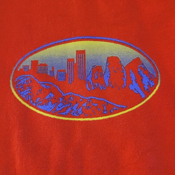 NWT Hanes Explorer Mens French Terry Hoodie Lightweight Graphic Orange Ombre XS - Picture 2 of 9